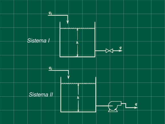 Dos tanques uno con una válvula y el otro con una bomba